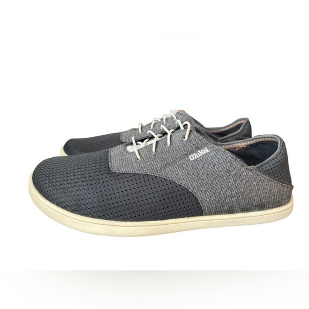 Olukai Nohea Moku Dark Shadow Slip On Fold Back No Tie Boat Shoes Sneakers 9
